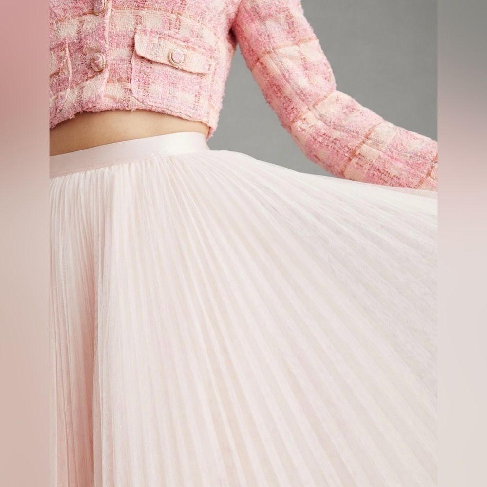 Hutch Pleated Tulle Skirt Size Large Light Pink
